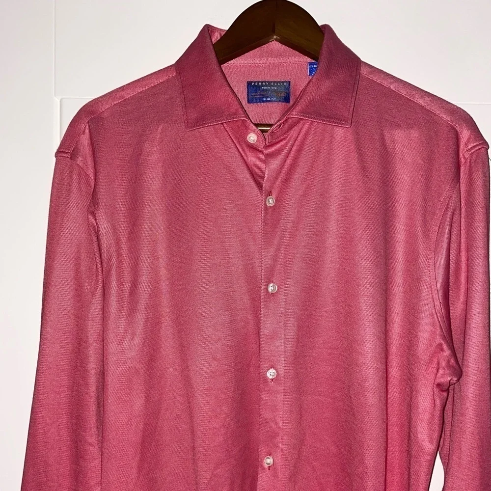 Perry Ellis Non-Iron‎ Slim Fit Dress Shirt Business Office Work Men 17.25/34/35